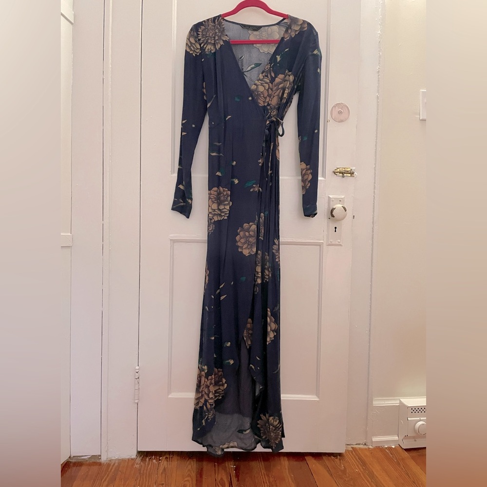 Knot Sisters floral wrap maxi dress. Size extra small. Long sleeve.